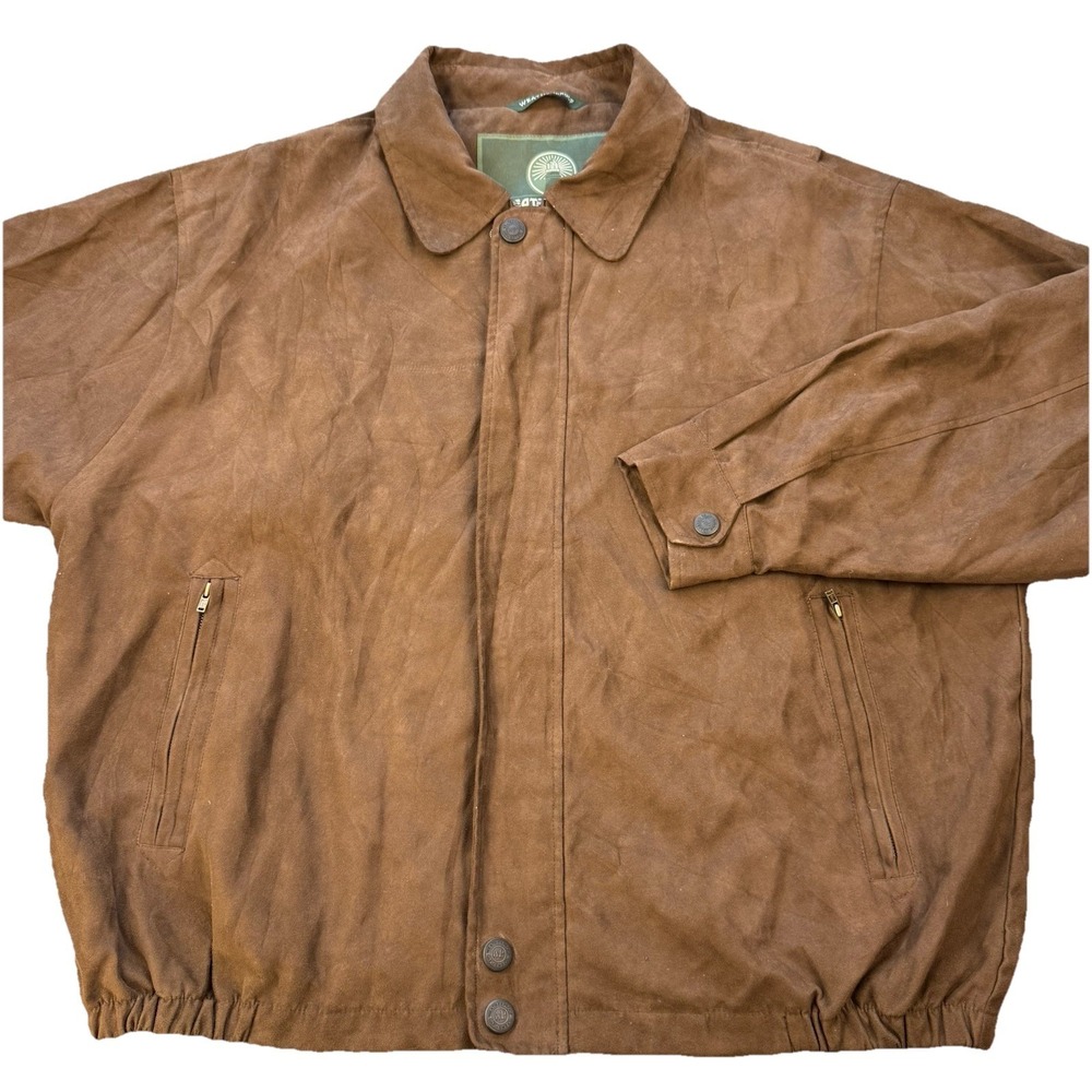Weatherproof Brand Men's‎ Micro-Suede Bomber Style Jacket Brown Size XL